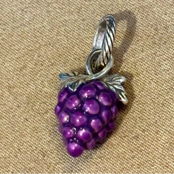 🆕 Brighton Grapeful Bunch charm Purple enamel grapes Silver leaves NWOT - Picture 2 of 7